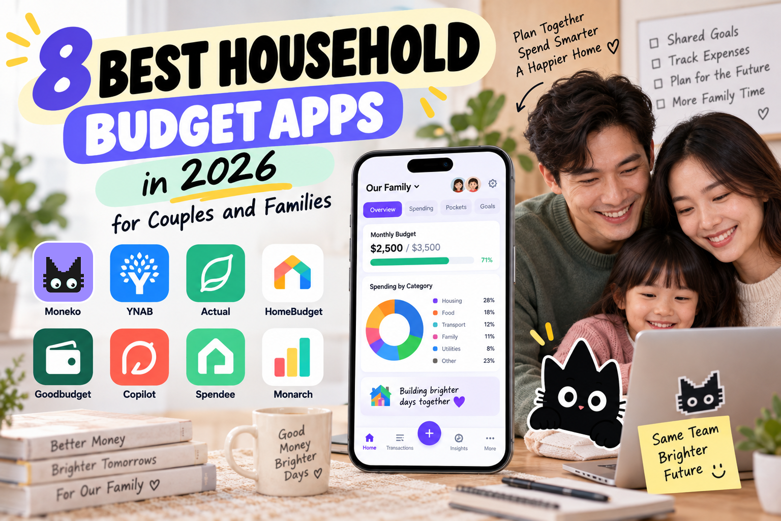 Cover image for 8 Best Household Budget Apps in 2026 for Couples and Families