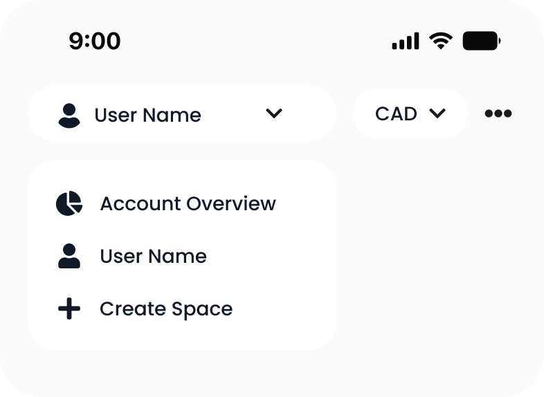 Moneko Spaces Menu
