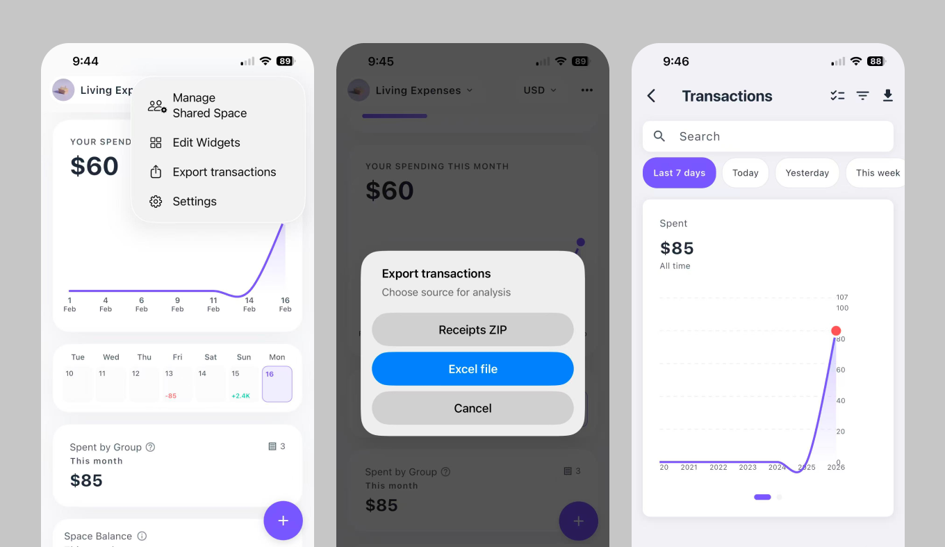 Exporting Transactions
